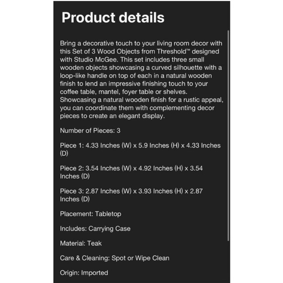 Threshold with Studio McGee Wooden Set of 3 Decor Pieces - Picture 4 of 4